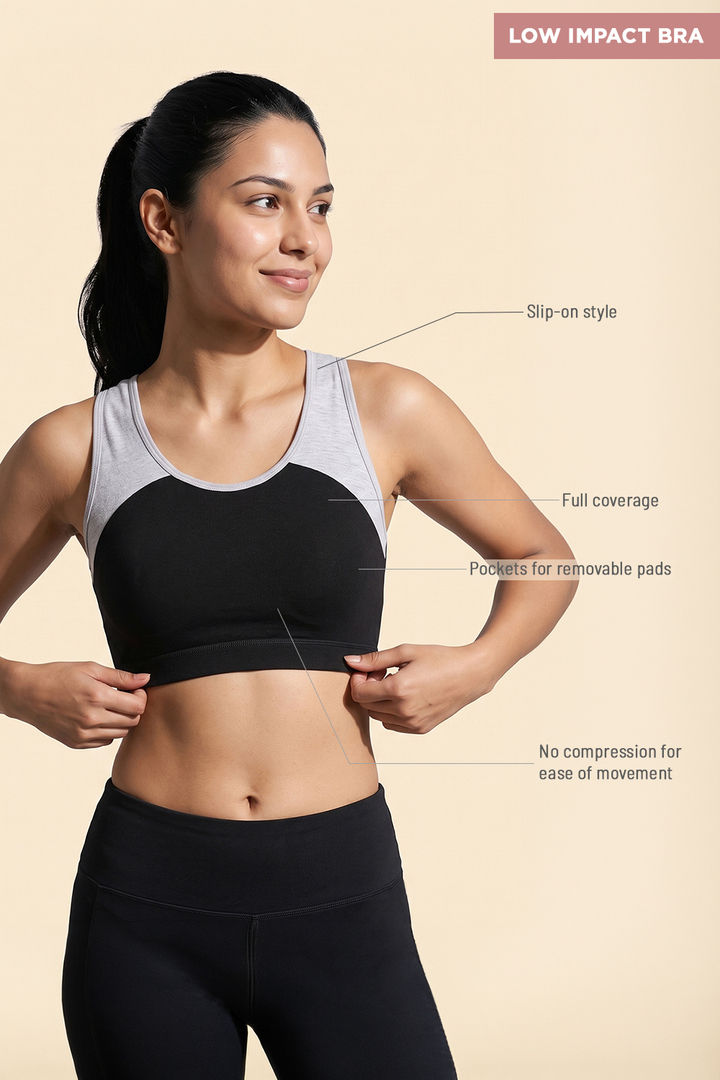 Zelocity Slip On Sports Bra With Removable Padding - Tap Shoe — image 7